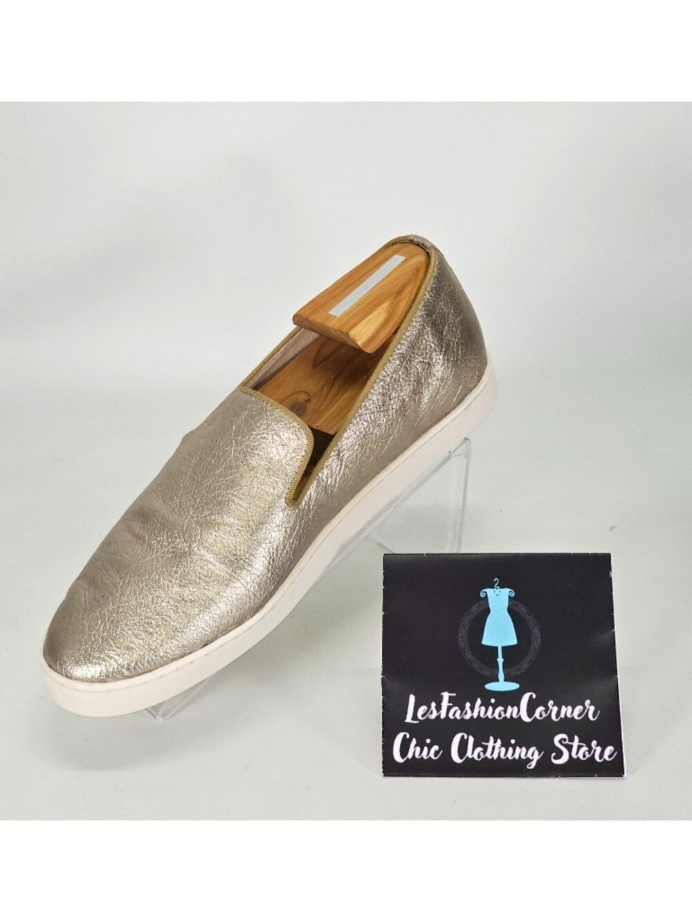 Birdies Women's Metallic Gold Leather The Swift Slip On Shoes Size 10.5 2139 - Picture 16 of 16